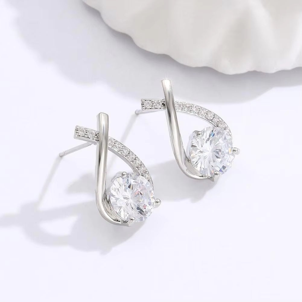 Fashion Cross Stud Earrings For Women Girls