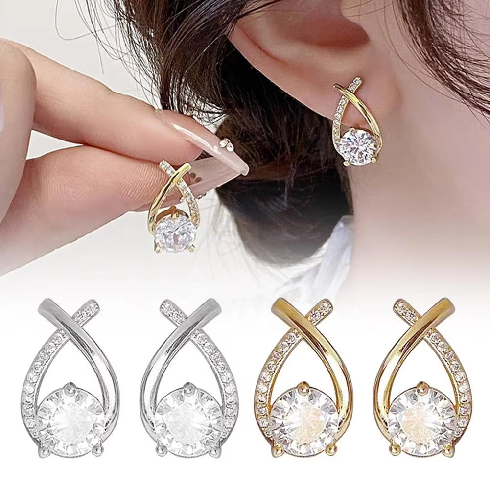 Fashion Cross Stud Earrings For Women Girls