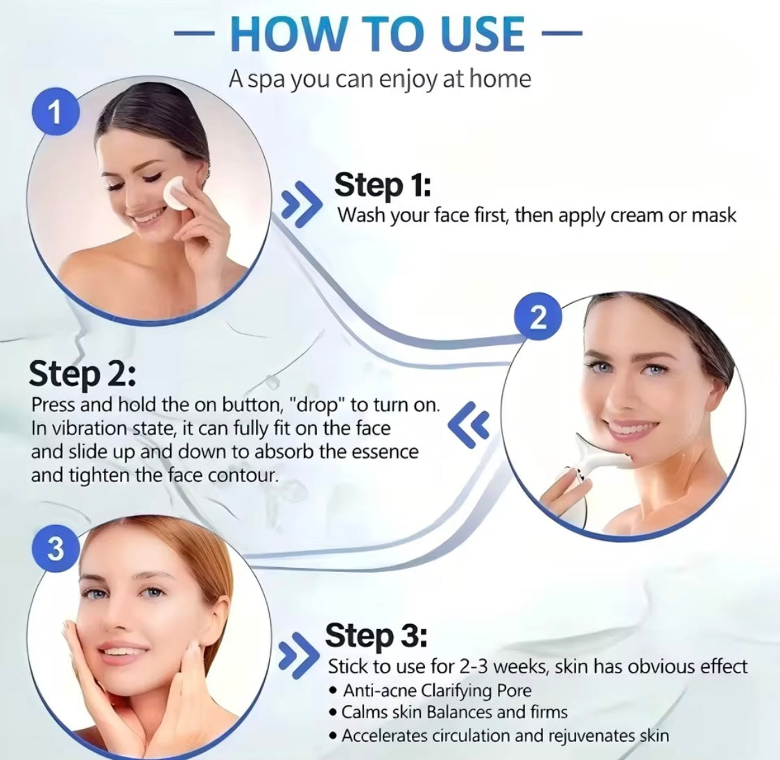 Anti Wrinkle Facial Massager Neck Face Beauty Device Skin