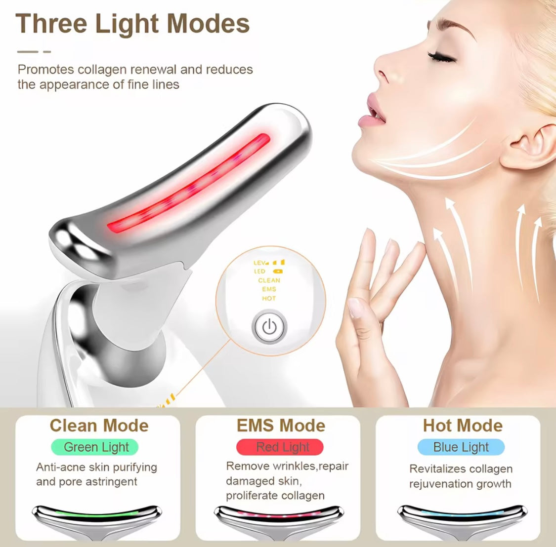 Anti Wrinkle Facial Massager Neck Face Beauty Device Skin