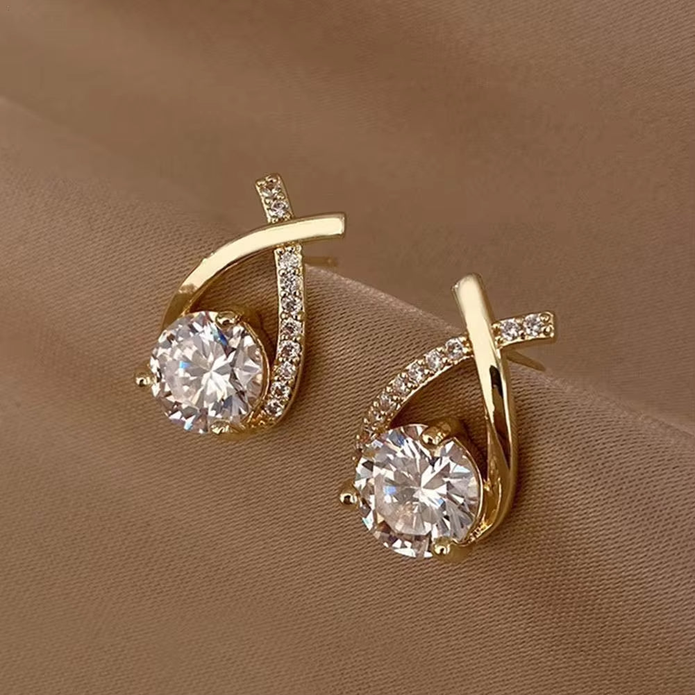 Fashion Cross Stud Earrings For Women Girls